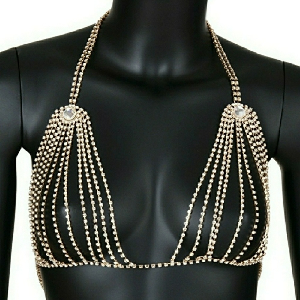 🔥HOT SET🔥   💕FABULOUS Fashion Chain Bra Set - Picture 2 of 5